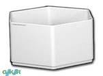 Basic Kunststoffgefäß Sechseck 70/24 cm glanzlack RAL 9010 reinweiß glänzend